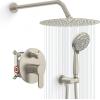 imageSR SUN RISE Shower Faucet  16 Inch Multifunctional High Pressure Shower Head System with Handheld Shower Head Fixtures  Valve Included  Brushed GoldBrushed Nickel