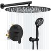 imageSR SUN RISE Shower Faucet  16 Inch Multifunctional High Pressure Shower Head System with Handheld Shower Head Fixtures  Valve Included  Brushed GoldMatte Black