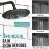 imageSR SUN RISE Shower Faucet  16 Inch Multifunctional High Pressure Shower Head System with Handheld Shower Head Fixtures  Valve Included  Brushed GoldMatte Black
