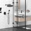 imageSR SUN RISE Shower Faucet  16 Inch Multifunctional High Pressure Shower Head System with Handheld Shower Head Fixtures  Valve Included  Brushed GoldMatte Black