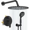 imageSR SUN RISE Shower Faucet  16 Inch Multifunctional High Pressure Shower Head System with Handheld Shower Head Fixtures  Valve Included  Brushed GoldMatte Black
