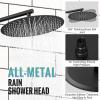 imageSR SUN RISE Shower Faucet  16 Inch Multifunctional High Pressure Shower Head System with Handheld Shower Head Fixtures  Valve Included  Brushed GoldMatte Black