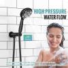imageSR SUN RISE Shower Faucet  16 Inch Multifunctional High Pressure Shower Head System with Handheld Shower Head Fixtures  Valve Included  Brushed GoldMatte Black