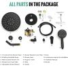 imageSR SUN RISE Shower Faucet  16 Inch Multifunctional High Pressure Shower Head System with Handheld Shower Head Fixtures  Valve Included  Brushed GoldMatte Black