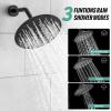 imageSR SUN RISE Shower Faucet  16 Inch Multifunctional High Pressure Shower Head System with Handheld Shower Head Fixtures  Valve Included  Brushed GoldMatte Black