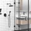 imageSR SUN RISE Shower Faucet  16 Inch Multifunctional High Pressure Shower Head System with Handheld Shower Head Fixtures  Valve Included  Brushed GoldMatte Black