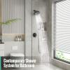 imageSR SUN RISE Shower Faucet  16 Inch Multifunctional High Pressure Shower Head System with Handheld Shower Head Fixtures  Valve Included  Brushed GoldMatte Black