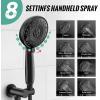 imageSR SUN RISE Shower Faucet  16 Inch Multifunctional High Pressure Shower Head System with Handheld Shower Head Fixtures  Valve Included  Brushed GoldMatte Black