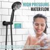 imageSR SUN RISE Shower Faucet  16 Inch Multifunctional High Pressure Shower Head System with Handheld Shower Head Fixtures  Valve Included  Brushed GoldMatte Black