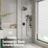 imageSR SUN RISE Shower Faucet  16 Inch Multifunctional High Pressure Shower Head System with Handheld Shower Head Fixtures  Valve Included  Brushed GoldOil Rubbed Bronze