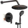 imageSR SUN RISE Shower Faucet  16 Inch Multifunctional High Pressure Shower Head System with Handheld Shower Head Fixtures  Valve Included  Brushed GoldOil Rubbed Bronze