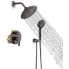imageSR SUN RISE Shower Faucet  16 Inch Multifunctional High Pressure Shower Head System with Handheld Shower Head Fixtures  Valve Included  Brushed GoldOil Rubbed Bronze