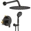 imageSR SUN RISE Shower Faucet  16 Inch Multifunctional High Pressure Shower Head System with Handheld Shower Head Fixtures  Valve Included  Brushed GoldOil Rubbed Bronze