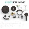 imageSR SUN RISE Shower Faucet  16 Inch Multifunctional High Pressure Shower Head System with Handheld Shower Head Fixtures  Valve Included  Brushed GoldOil Rubbed Bronze