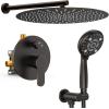 imageSR SUN RISE Shower Faucet  16 Inch Multifunctional High Pressure Shower Head System with Handheld Shower Head Fixtures  Valve Included  Brushed GoldOil Rubbed Bronze