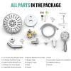 imageSR SUN RISE Shower Faucet  16 Inch Multifunctional High Pressure Shower Head System with Handheld Shower Head Fixtures  Valve Included  Brushed GoldPolished Chrome