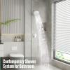 imageSR SUN RISE Shower Faucet  16 Inch Multifunctional High Pressure Shower Head System with Handheld Shower Head Fixtures  Valve Included  Brushed GoldPolished Chrome
