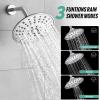 imageSR SUN RISE Shower Faucet  16 Inch Multifunctional High Pressure Shower Head System with Handheld Shower Head Fixtures  Valve Included  Brushed GoldPolished Chrome