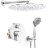 imageSR SUN RISE Shower Faucet  16 Inch Multifunctional High Pressure Shower Head System with Handheld Shower Head Fixtures  Valve Included  Brushed GoldPolished Chrome