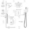 imageSR SUN RISE Shower Faucets Sets Complete Brushed Gold Square Rain Shower Head with Handheld Spray All Metal Shower Faucet Trim Repair Kits Contain Shower ValveBrushed Gold