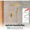 imageSR SUN RISE Shower Faucets Sets Complete Brushed Gold Square Rain Shower Head with Handheld Spray All Metal Shower Faucet Trim Repair Kits Contain Shower ValveBrushed Gold