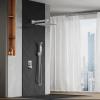 imageSR SUN RISE Shower Faucets Sets Complete Brushed Gold Square Rain Shower Head with Handheld Spray All Metal Shower Faucet Trim Repair Kits Contain Shower ValvePolished Chrome