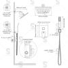 imageSR SUN RISE Shower Faucets Sets Complete Brushed Gold Square Rain Shower Head with Handheld Spray All Metal Shower Faucet Trim Repair Kits Contain Shower ValvePolished Chrome