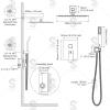 imageSR SUN RISE Shower Faucets Sets Complete Brushed Gold Square Rain Shower Head with Handheld Spray All Metal Shower Faucet Trim Repair Kits Contain Shower ValvePolished Chrome