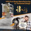 imageSR SUN RISE Shower Faucets Sets Complete Brushed Gold Square Rain Shower Head with Handheld Spray All Metal Shower Faucet Trim Repair Kits Contain Shower ValveBrushed Nickel