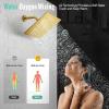 imageSR SUN RISE Shower Faucets Sets Complete Brushed Gold Square Rain Shower Head with Handheld Spray All Metal Shower Faucet Trim Repair Kits Contain Shower ValveBrushed Gold