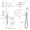 imageSR SUN RISE Shower Faucets Sets Complete Brushed Gold Square Rain Shower Head with Handheld Spray All Metal Shower Faucet Trim Repair Kits Contain Shower ValveBrushed Gold
