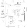 imageSR SUN RISE Shower Faucets Sets Complete Brushed Gold Square Rain Shower Head with Handheld Spray All Metal Shower Faucet Trim Repair Kits Contain Shower ValveMatte Black