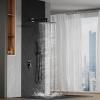 imageSR SUN RISE Shower Faucets Sets Complete Brushed Gold Square Rain Shower Head with Handheld Spray All Metal Shower Faucet Trim Repair Kits Contain Shower ValveMatte Black