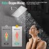imageSR SUN RISE Shower Faucets Sets Complete Brushed Gold Square Rain Shower Head with Handheld Spray All Metal Shower Faucet Trim Repair Kits Contain Shower ValvePolished Chrome