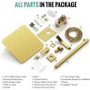 imageSR SUN RISE Shower Faucets Sets Complete Brushed Gold Square Rain Shower Head with Handheld Spray All Metal Shower Faucet Trim Repair Kits Contain Shower ValveBrushed Gold
