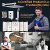 imageSR SUN RISE Shower Faucets Sets Complete Brushed Gold Square Rain Shower Head with Handheld Spray All Metal Shower Faucet Trim Repair Kits Contain Shower ValvePolished Chrome