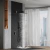 imageSR SUN RISE Shower Faucets Sets Complete Brushed Gold Square Rain Shower Head with Handheld Spray All Metal Shower Faucet Trim Repair Kits Contain Shower ValveMatte Black