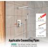 imageSR SUN RISE Shower Faucets Sets Complete Brushed Gold Square Rain Shower Head with Handheld Spray All Metal Shower Faucet Trim Repair Kits Contain Shower ValveBrushed Nickel