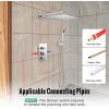 imageSR SUN RISE Shower Faucets Sets Complete Brushed Gold Square Rain Shower Head with Handheld Spray All Metal Shower Faucet Trim Repair Kits Contain Shower ValvePolished Chrome