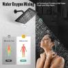imageSR SUN RISE Shower Faucets Sets Complete Brushed Gold Square Rain Shower Head with Handheld Spray All Metal Shower Faucet Trim Repair Kits Contain Shower ValveMatte Black