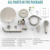 imageSR SUN RISE Shower System 12 inch Multifunction Shower Faucet Set 6 Setting High Pressure Handheld Rain Shower Head Kits Valve Included  Push Button DiverterStainless SteelBrushed GoldBrushed Nickel