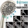 imageSR SUN RISE Shower System 12 inch Multifunction Shower Faucet Set 6 Setting High Pressure Handheld Rain Shower Head Kits Valve Included  Push Button DiverterStainless SteelBrushed GoldBrushed Nickel