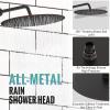 imageSR SUN RISE Shower System 12 inch Multifunction Shower Faucet Set 6 Setting High Pressure Handheld Rain Shower Head Kits Valve Included  Push Button DiverterStainless SteelBrushed GoldOil Rubbed Bronze