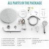 imageSR SUN RISE Shower System 12 inch Multifunction Shower Faucet Set 6 Setting High Pressure Handheld Rain Shower Head Kits Valve Included  Push Button DiverterStainless SteelBrushed GoldPolished Chrome