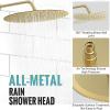imageSR SUN RISE Shower System 12 inch Multifunction Shower Faucet Set 6 Setting High Pressure Handheld Rain Shower Head Kits Valve Included  Push Button DiverterStainless SteelBrushed GoldBrushed Gold