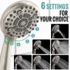 imageSR SUN RISE Shower System 12 inch Multifunction Shower Faucet Set 6 Setting High Pressure Handheld Rain Shower Head Kits Valve Included  Push Button DiverterStainless SteelBrushed GoldBrushed Nickel