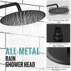 imageSR SUN RISE Shower System 12 inch Multifunction Shower Faucet Set 6 Setting High Pressure Handheld Rain Shower Head Kits Valve Included  Push Button DiverterStainless SteelBrushed GoldMatte Black