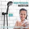 imageSR SUN RISE Shower System 12 inch Multifunction Shower Faucet Set 6 Setting High Pressure Handheld Rain Shower Head Kits Valve Included  Push Button DiverterStainless SteelBrushed GoldMatte Black