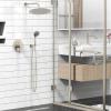 imageSR SUN RISE Shower System 12 inch Multifunction Shower Faucet Set 6 Setting High Pressure Handheld Rain Shower Head Kits Valve Included  Push Button DiverterStainless SteelBrushed GoldBrushed Nickel