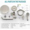imageSR SUN RISE Shower System 12 inch Multifunction Shower Faucet Set 6 Setting High Pressure Handheld Rain Shower Head Kits Valve Included  Push Button DiverterStainless SteelBrushed GoldBrushed Nickel